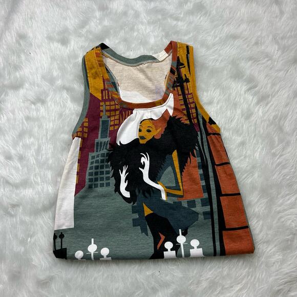 All over print funky woman in the city tank top size S/M - Picture 4 of 4